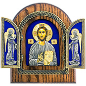 Triptih Gospod Isus Hristos 22x18cm (na plavoj pozadini)