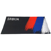 Peškir Srbija trobojka - crni 140x70cm