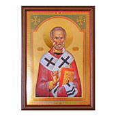 Ikona zlatotisk sa staklom - Sveti Nikola