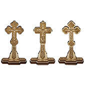 Komplet od 3 drvena gravirana krsta sa postoljem 10,4x4,6cm