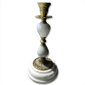 Metalno - mermerni svećnjak-čirak 25cm