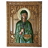 Ikona Sveta Petka - ručno oslikan duborez u drvetu 30x40cm