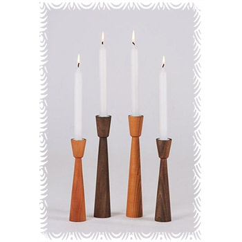 Wooden candlestick 25cm