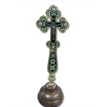 Large green table cross - 23 cm