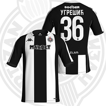 Kappa black & white jersey (Fan Edition) FC Partizan 2025/26 with print