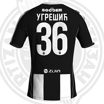 Kappa black & white jersey (Fan Edition) FC Partizan 2025/26 with print-1