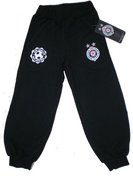 Donji deo dečije trenerke FK Partizan (2-6) - crna 