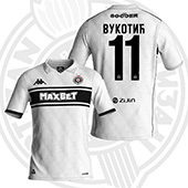 Kappa beli dres FK Partizan 2025/26 sa štampom